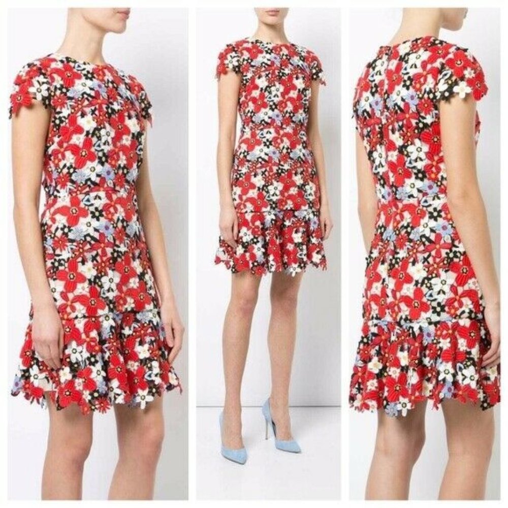 Alice + Olivia Imani Floral Cap Sleeve Mini Dress